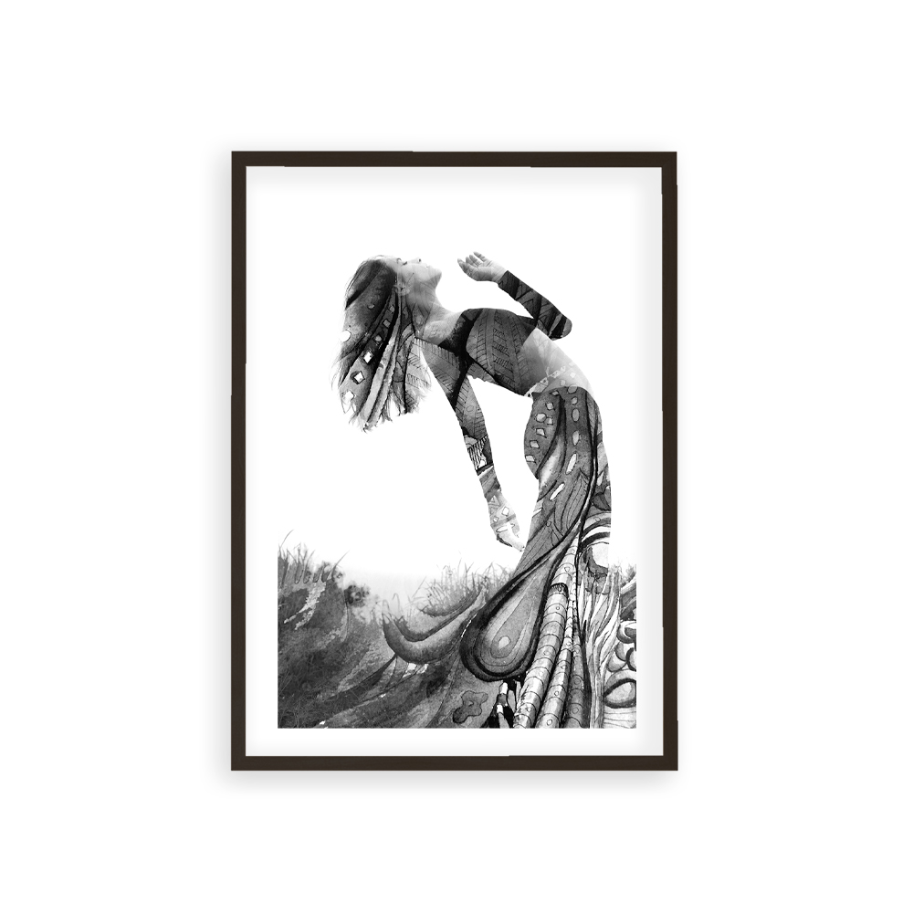 Plakat Paint Dress z fotomontażem z kobietą w fantazyjnej sukni